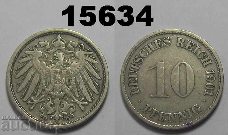 Germania 10 pfennigs 1901 G Rare