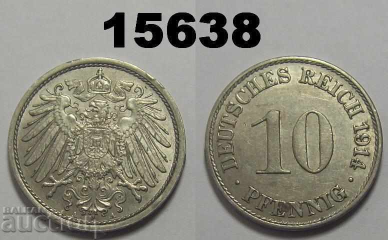 Germany 10 pfennig 1914 A coin Excellent
