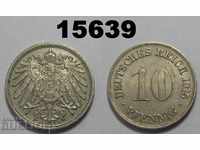 Germania 10 pfennig 1915 D coin Excelent