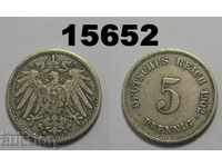 Германия 5 пфенига 1902 G монета