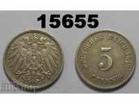 Germania 5 pfennig 1913 F coin
