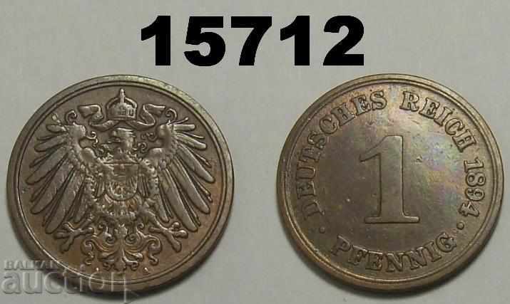 Германия 1 пфениг 1894 А Много добра