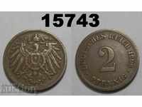 Germania 2 pfennigs 1906 D coin