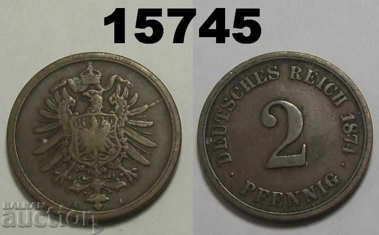 Γερμανία 2 pfenig 1874 Ένα νόμισμα