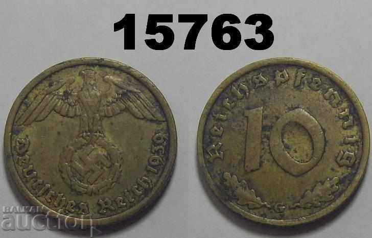 Germany 10 pfennigs 1939 G Rare