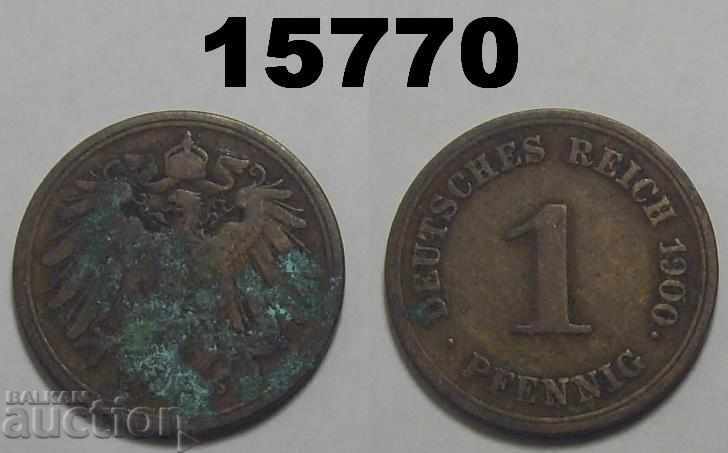 Germany 1 pfennig 1900 E Oxidized Liquid