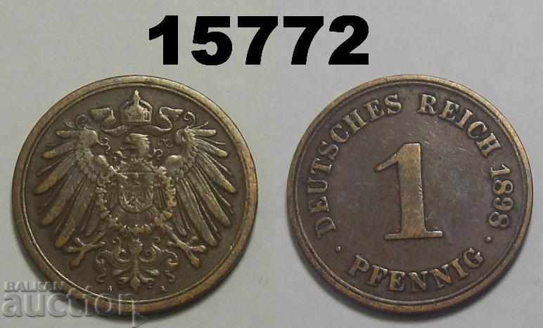 Germany 1 pfennig 1898 A VF +