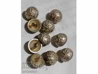 Buttons metal small with monogram 10 pcs.