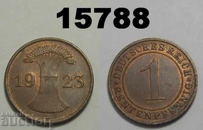 Germany 1 rent pfennig 1923 E Wonderful Rare