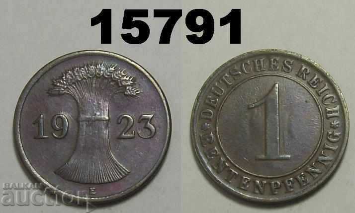 Germany 1 rent pfennig 1923 E Rare XF