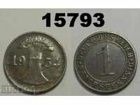 Germany 1 Reich Pfennig 1934 E Row VF