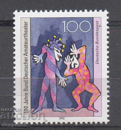 1992. GFR. 100th anniversary of the German amateur theater.