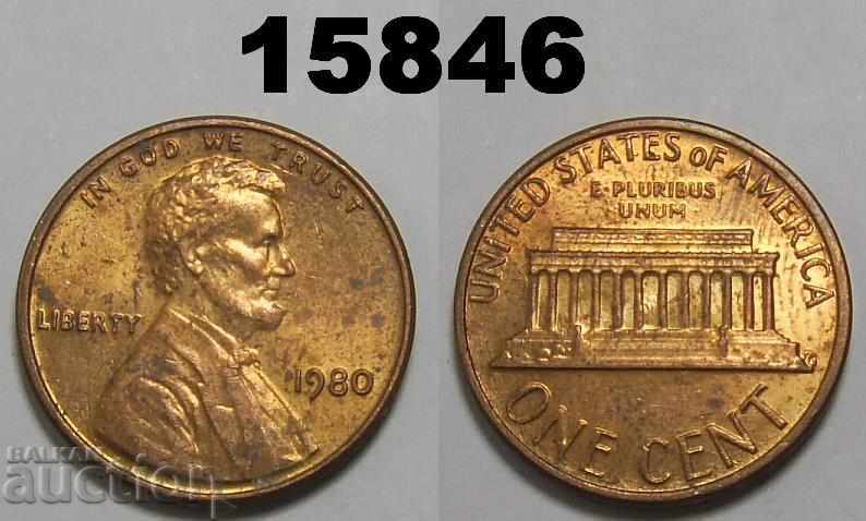 Statele Unite 1 cent 1980 UNC Monedă minunată