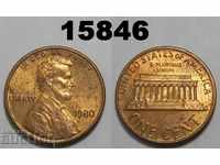 САЩ 1 цент 1980 UNC Прекрасна монета