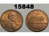 САЩ 1 цент 1978 D UNC Прекрасна монета