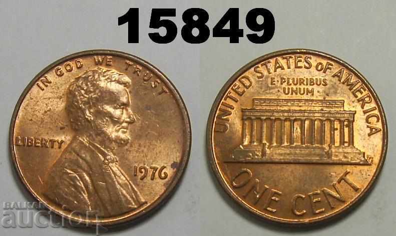 САЩ 1 цент 1976 RED-UNC Прекрасна монета
