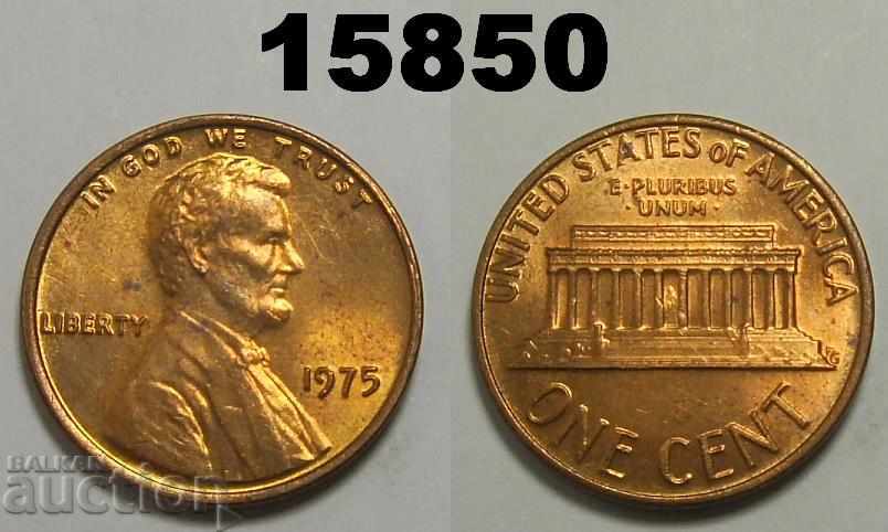 САЩ 1 цент 1975 RED-UNC Прекрасна монета