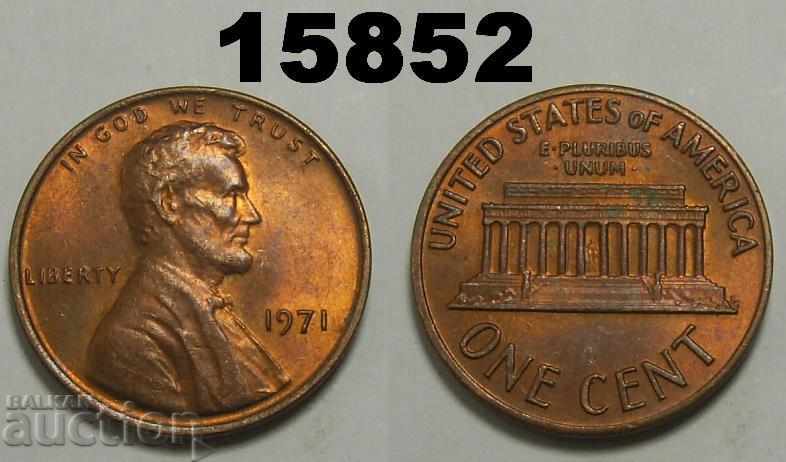 САЩ 1 цент 1971 UNC Прекрасна монета
