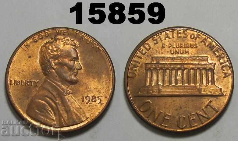 САЩ 1 цент 1985 UNC Прекрасна монета