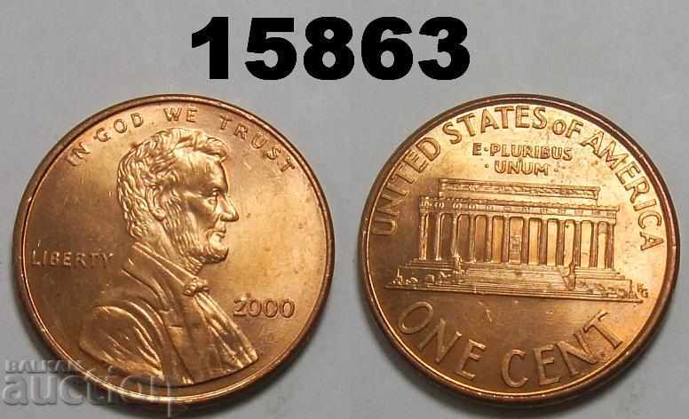 ΗΠΑ 1 σεντ 2000 TOP RED-UNC Υπέροχο νόμισμα