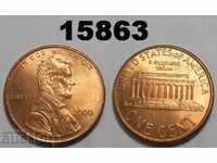 САЩ 1 цент 2000 TOP RED-UNC Прекрасна монета