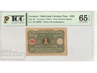 Germany 1 Mark 1920 Pick 58 TQG 65