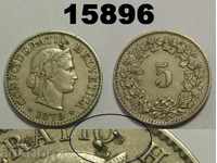 Note Elveția 5 Rapen 1879 Monedă Rară