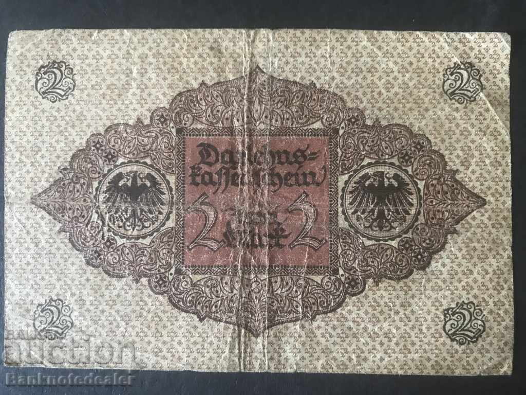 Germany 2 Mark 1920 Roseberg Pick 60 Ref 2427 with price 1.00 BGN | € 0.51