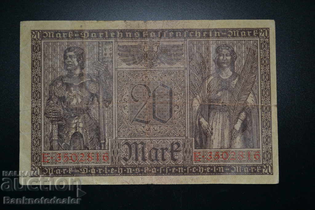 Germany 20 Mark 1918 Pick 57 Ref 2816 with price 7.00 BGN | € 3.58