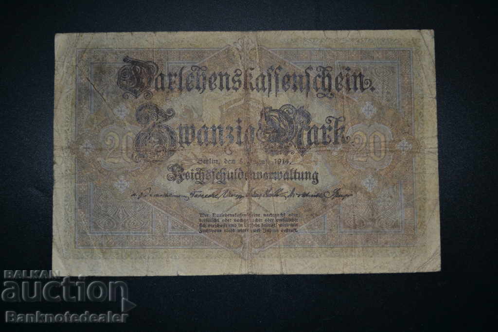 Germany 20 Mark 1914 Pick 48 Ref 5962 with price 7.00 BGN | € 3.58