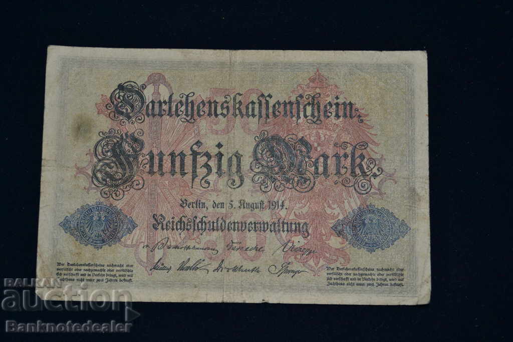 Germany 5 Mark 1914 Pick 47 Ref 6500 with price 6.00 BGN | € 3.07 Germany 5 Mark 1914 Pick 47 Ref 6500 with price 6.00 BGN | € 3.07