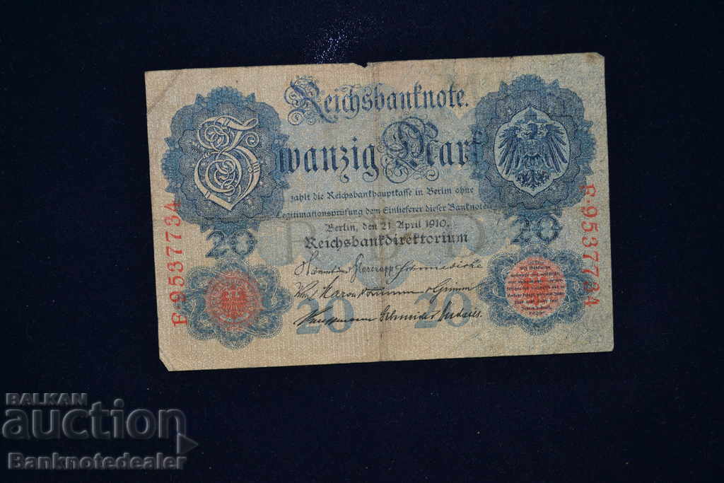 Germany 20 Mark 1910  Pick 31 Ref 7734