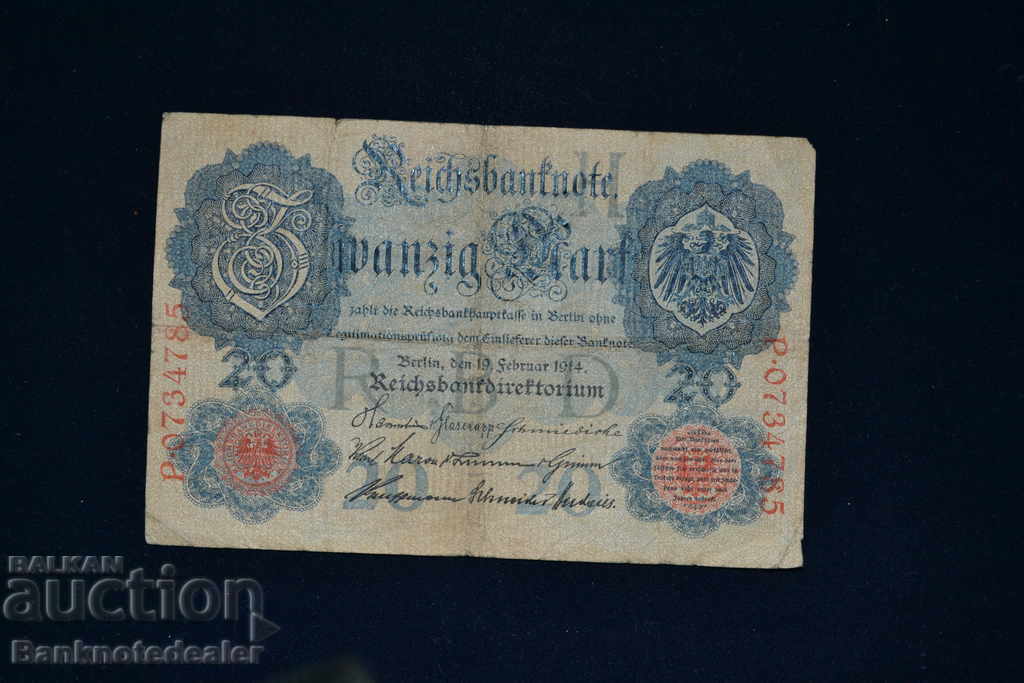 Γερμανία 20 Μάρκος 1914 Επιλογή 31 Ref 4785