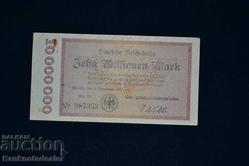 Germania Berlin 10 Millionen Mark 1923 Ref BO 51