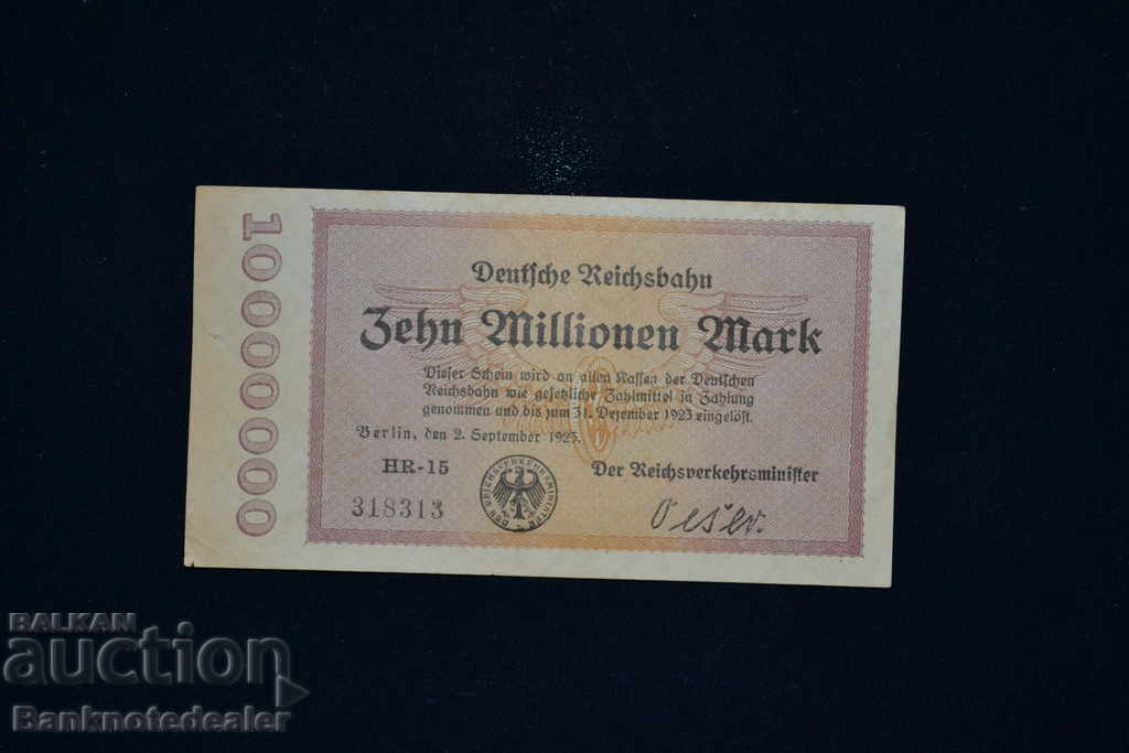 Germania Berlin10 Millionen Mark 1923 Ref HR 15