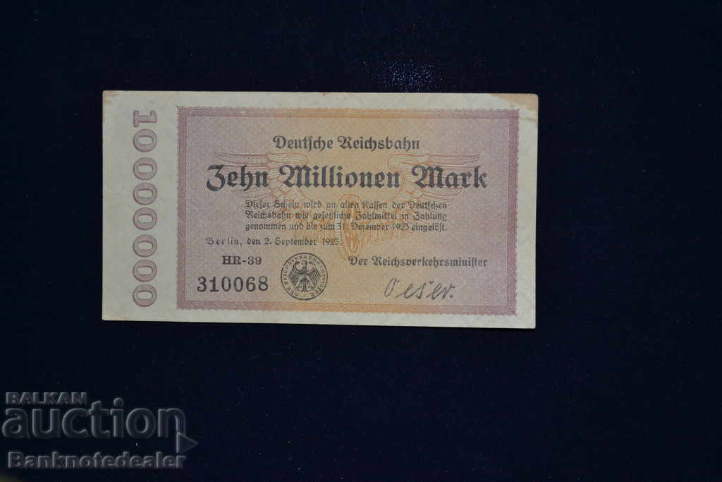 Germania Berlin10 Millionen Mark 1923 Ref HR 60