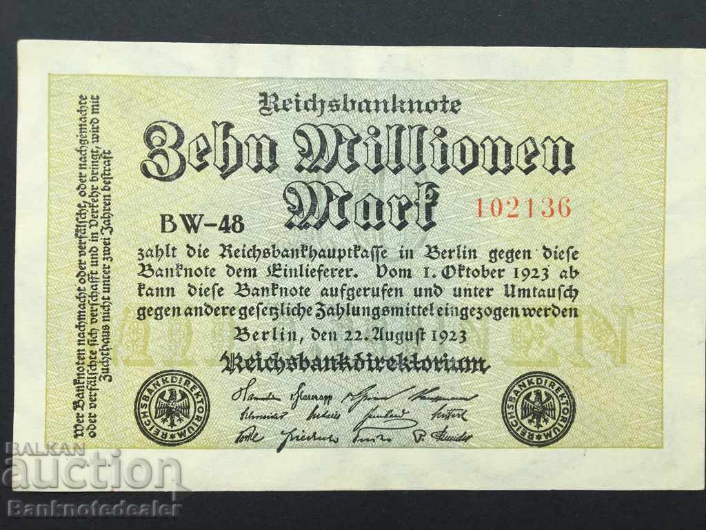 Germany Berlin 10 Millionen 1923 Pick 106 Ref PR9 102136