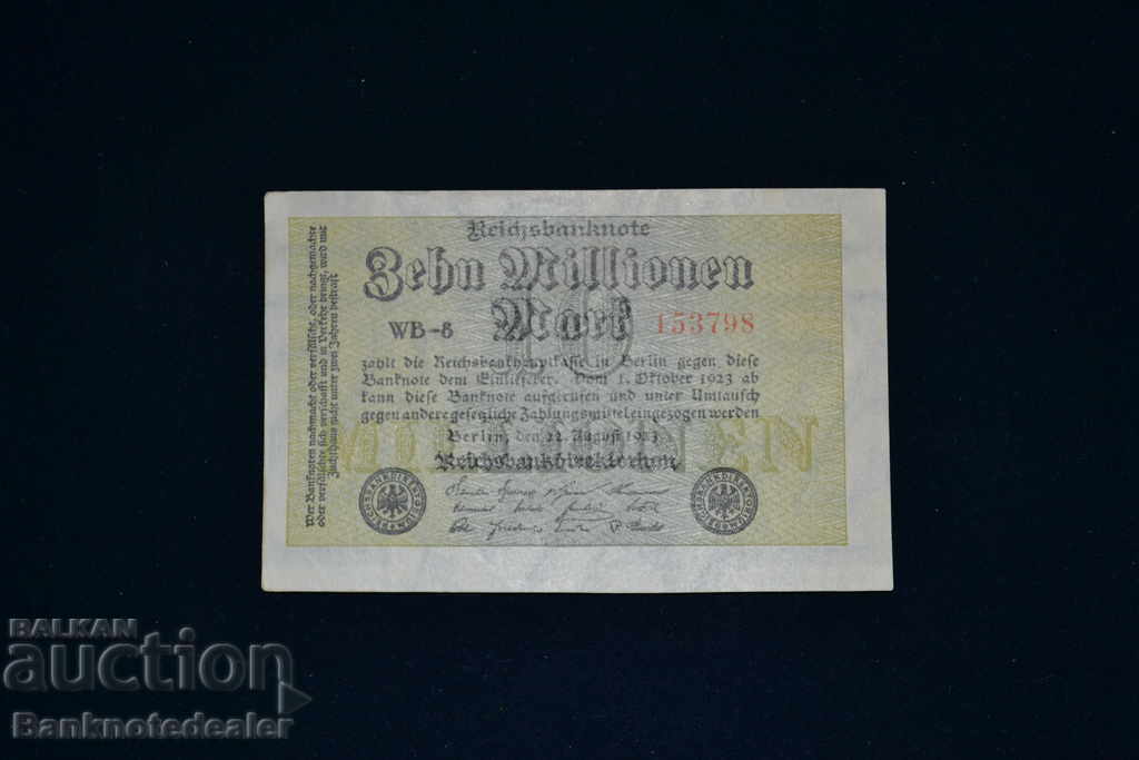 Germany Berlin 10 Millionen 1923 Pick 106 Ref WB8 153798