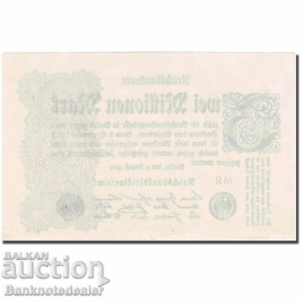 Germany 2 Millionen Mark 1923 Pick 104a MR with price 7.00 BGN | € 3.58 Germany 2 Millionen Mark 1923 Pick 104a MR with price 7.00 BGN | € 3.58