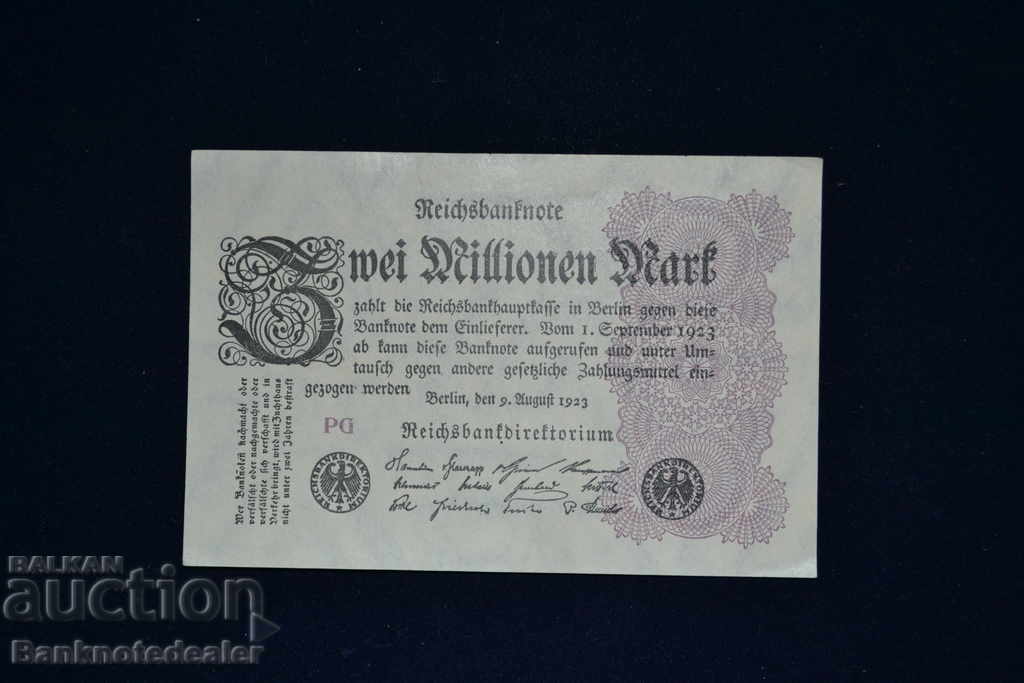 Germania 2 Millionen Mark 1923 Alege 104a Ref PG No1