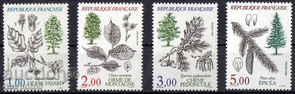 1985. Franța. Natura Franței, copaci, a treia serie.