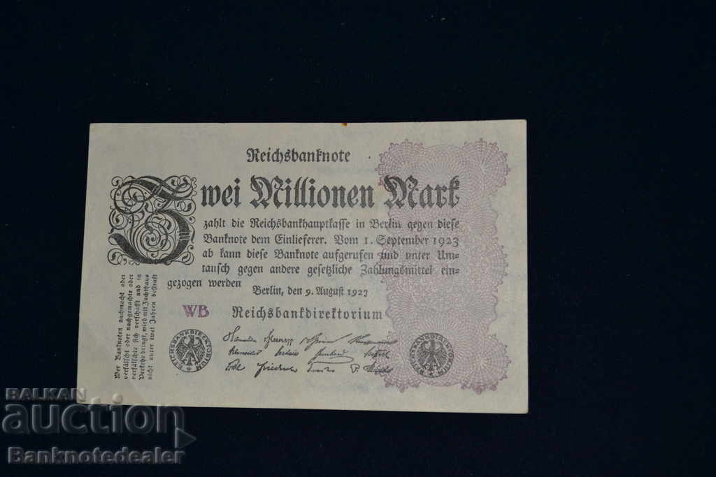 Germany 2 Millionen Mark 1923 Pick 104a Ref WB