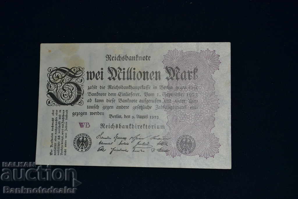 Germany 2 Millionen Mark 1923 Pick 104a Ref WB No1