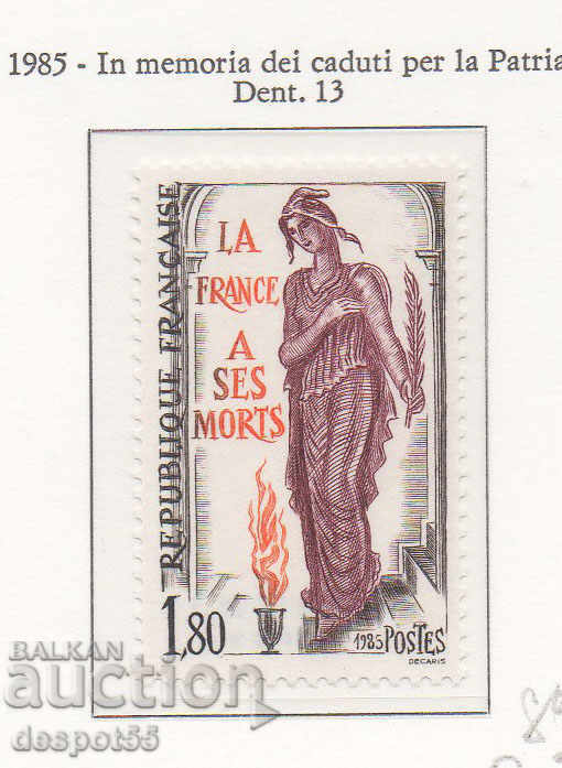 1985. Franța. Ziua Națională a Amintirii.