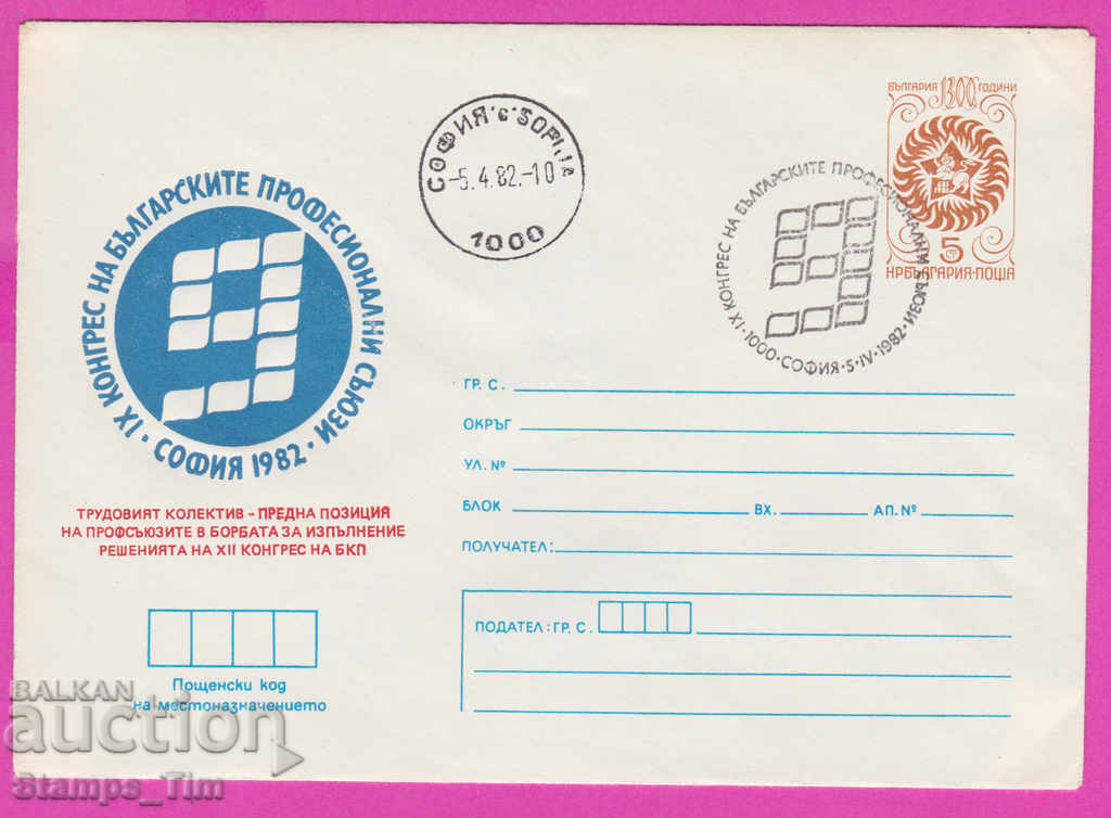 268776 / Βουλγαρία IPTZ 1982 - 12ο Συνέδριο του Βουλγαρικού Κομμουνιστικού Κόμματος, συνδικάτα
