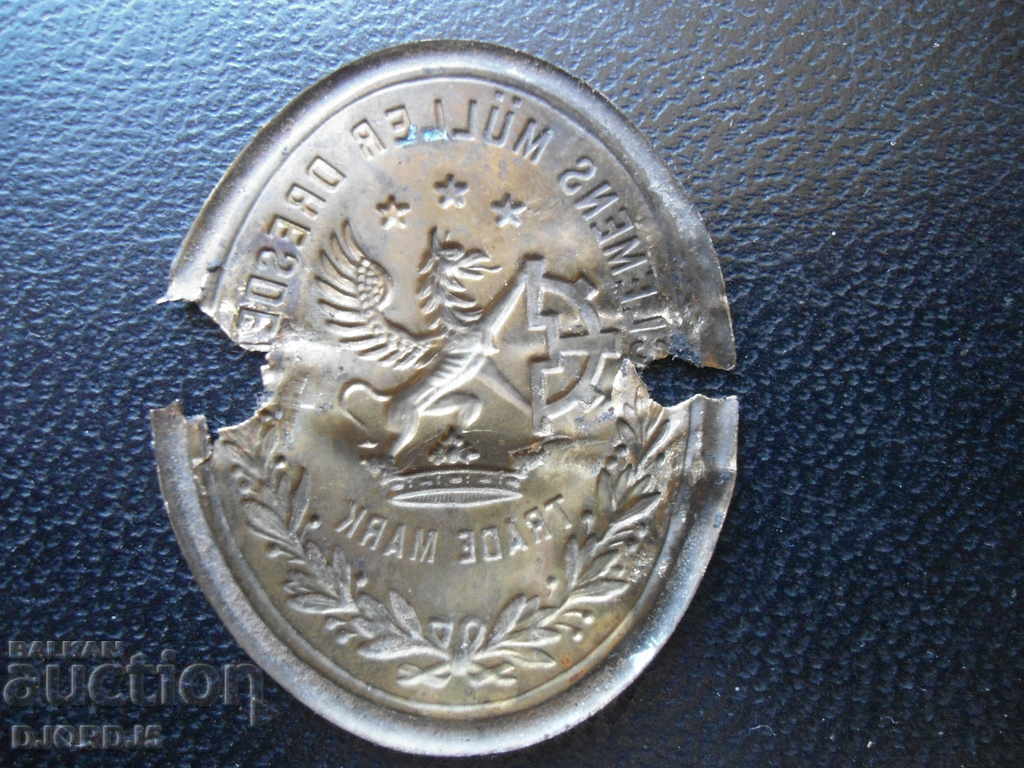 Auction Plates from an old sewing machine, CLEMENS MULLER DRESDEN Auction Plates from an old sewing machine, CLEMENS MULLER DRESDEN