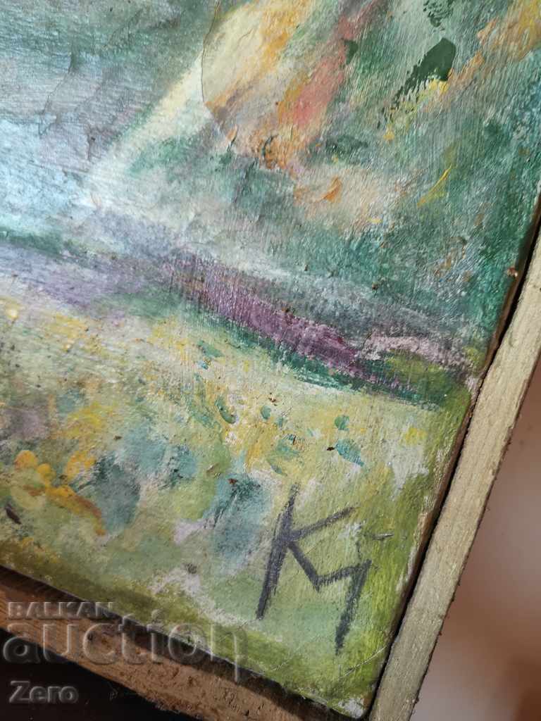 Auction  Old Painting Signed '' KM '' Oil Paints