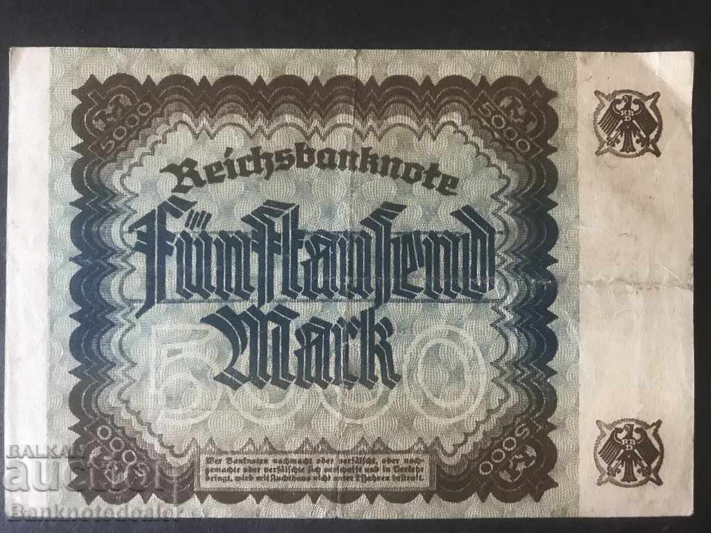Germany 5000 Mark 1922 Pick 81 Ref 6769 with price 2.50 BGN | € 1.28