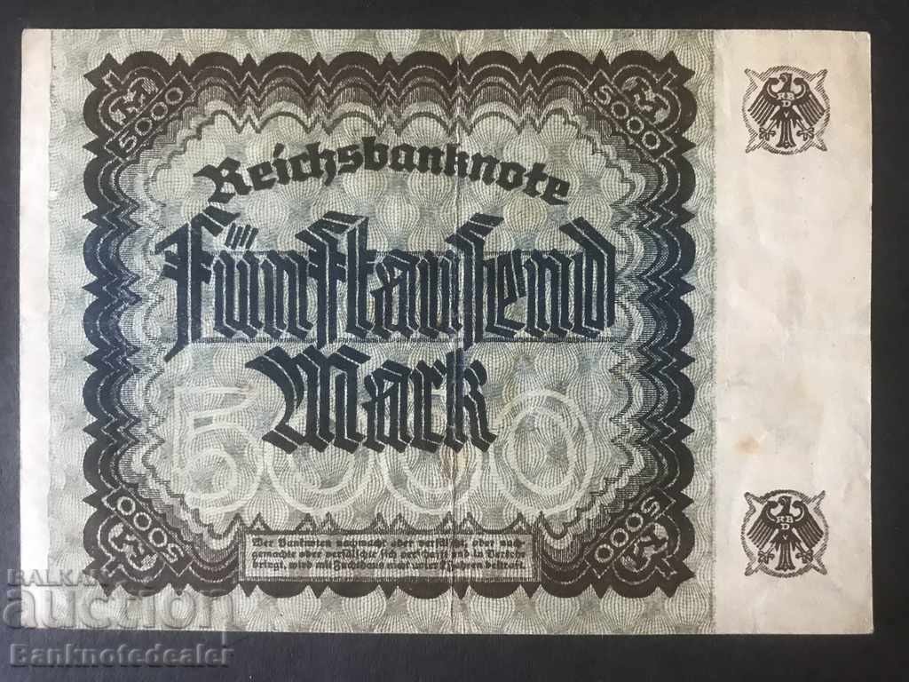 Germany 5000 Mark 1922 Pick 81 Ref 9323 with price 2.50 BGN | € 1.28