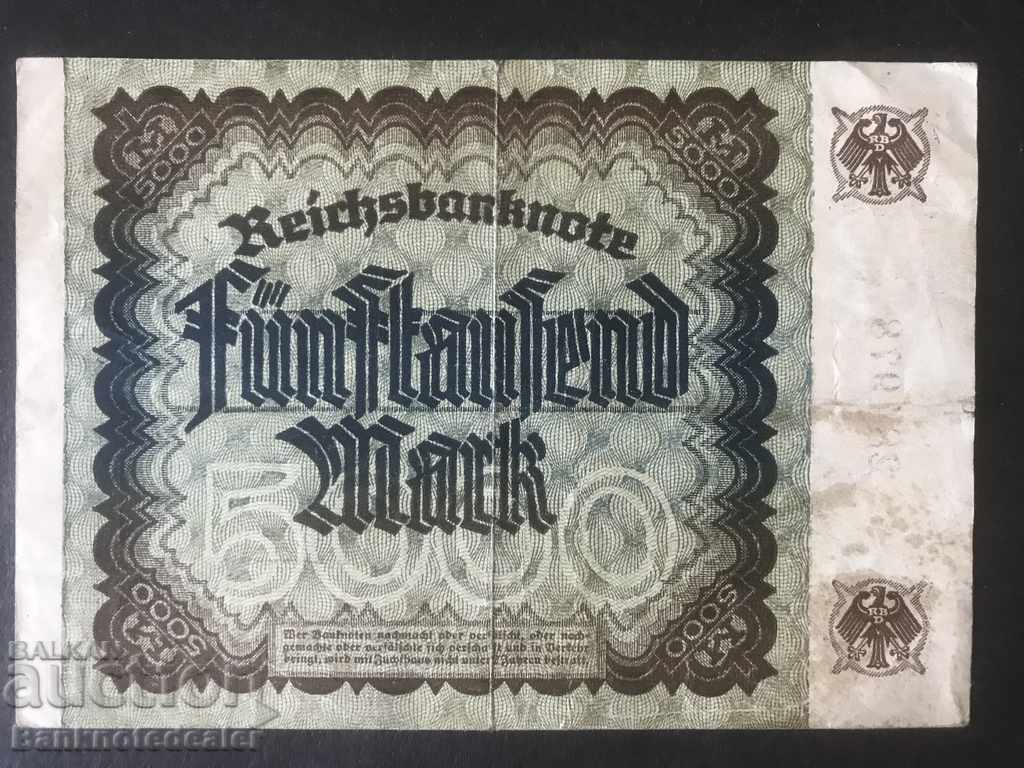 Germany 5000 Mark 1922 Pick 81 Ref 4979 with price 2.50 BGN | € 1.28